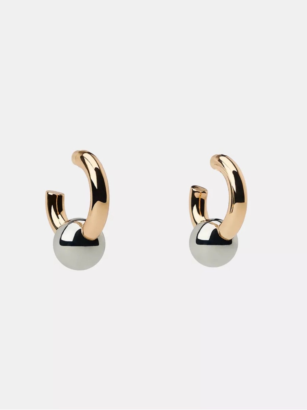 NWT Zara Contrast Ball Hoop Earrings